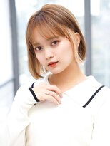 アグ ヘアー イロア 都島店(Agu hair iroa) 《Agu hair》ヌーディーベージュ×ワンポイントボブ