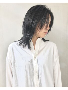 ヌイ 横浜(nui) ウルフレイヤー_フリンジウェーブココアブラウン前髪