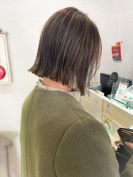 バブ バイネオリーブ(Bab by neolive) 大人ガーリー/ダークアッシュ/ハイライト/切りっぱなし/髪質改善