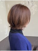 黒髪/グレーベージュ/レイヤーロング/前髪パーマ/伸ばしかけ