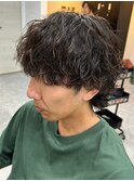 波巻きパーマメンズパーマメンズヘアツーブロックツイストパーマ