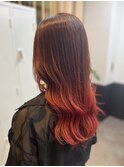グラデーション赤【TELA HAIR東金】