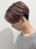 ヒュイル バイ ニアウ(Hwyl by Niau) メンズラウンドマッシュパーマピンクベージュブリーチ刈り上げ