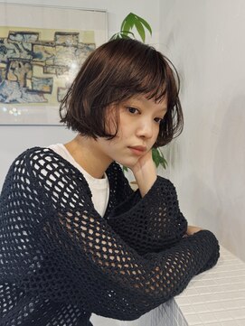 ヒュージ 表参道(huge) ショートボブ/ミニボブ/ニュアンスパーマ/顔周りカット/20代30代