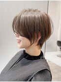 大人ショート/縮毛矯正/学割U24/ブルーカラー/くすみベージュ