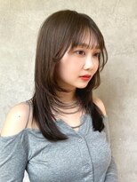 メゾンドイギー(MAISON de IGGY)&nbsp;小顔黒髪ミディアム暗めカラー♪