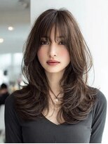 ダル 渋谷/表参道(DAL.)&nbsp;顔周りカットハッシュカットダークブラウンワンホンレイヤー韓国