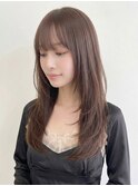 髪質改善カラー小顔カット透明感レイヤーロング夏カラー美髪