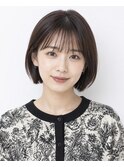 ミニボブ×白髪も染まるダークブラウンで艶ボブ!