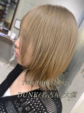 ダンク(DUNK) ツートーン×ベージュ/ブリーチ/ハイトーン/ウルフカット