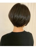 グレーカーキショートボブ