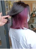 インナーカラー ピンク バイオレット ダークトーン