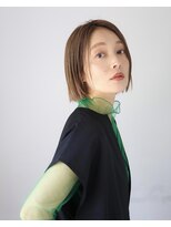 大人ショート/ショートボブ/マチルダボブ/ピンクベージュ/卵型