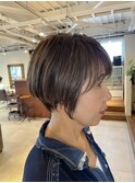 30代40代50代◎大人ショートボブオリーブベージュ