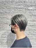爽やかメンズ☆ビジネスショートマッシュグレー透明感カラー