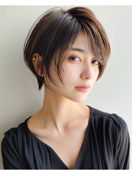 ゴカンムード(Gokan mood) ハイライトバレイヤージュダブルカラーショートカット30代40代