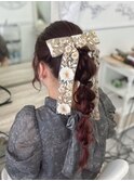編みおろしポニー