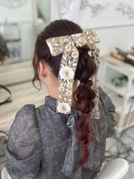 ヘアセットサロン ミント(Hair set salon MINT) 編みおろしポニー