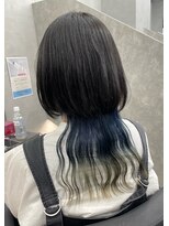 ファイブバイジエクト 堀江(FIVE by The Ect)&nbsp;細めハイライト/クラゲヘアー/ブルーカラー