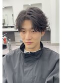 ツーブロックフェザーショートパーマ