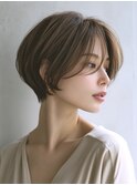 ☆ホワイトグレージュミニウルフデジタルパーマチェリーブラウン