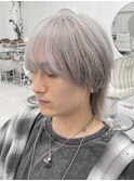 !ダブルカラーハイトーンホワイトシルバーグレー#原宿