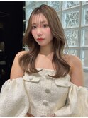 学割U24 韓国風 ウルフ フェイスレイヤー 顔周り 前髪
