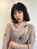 カバーヘア ブリス 上尾西口店(COVER HAIR bliss) くせ毛風黒髪外ハネくびれミディアムウルフp1上尾20代30代40代