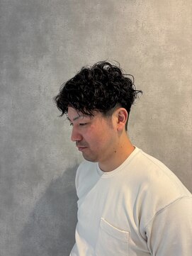 メンズツーブロックメンズパーマ波巻きツイストスパイラル