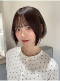 暗めショコラグレージュ♪ふわっとミニボブ