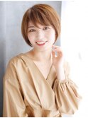 大人可愛いショートボブスタイル