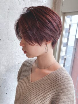 ヌイ 横浜(nui) ハンサムショート_くびれヘアアプリコットオレンジ