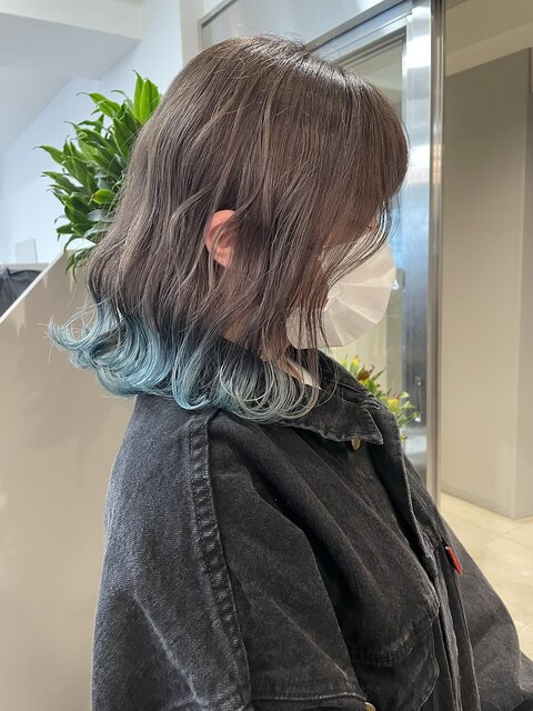 波巻きボブ/裾カラー/韓国風スタイル/モテ髪