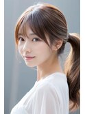 クセをいかした無造作風くびれミディアムレイヤースタイル