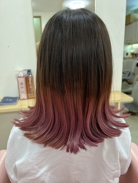ヘアーサロン リュウズ(HairSalon Ryu's) グラデピンク外ハネ