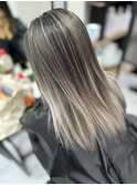 【lamchele】シルバーグレー×バレイヤージュ