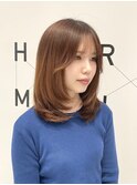ミディアムレイヤー/鎖骨ミディアム/韓国ヘア