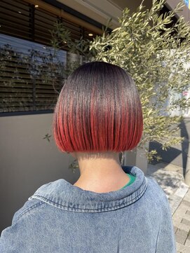 スーリール 春日千歳町店(Sourire) ミニボブにデザインカラー