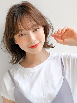 エトラ 渋谷店(etora) 前髪 外ハネボブ ミニウルフ  ホワイトグレージュ"