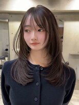 サイン 表参道(SIGN) 韓国ヘアーハッシュカットレイヤーカットグレージュブリーチ無し