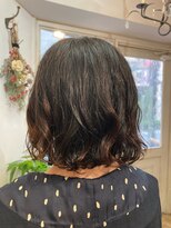 アミュレ ヘア サロン(Amule hair salon)&nbsp;ボブのデジタルパーマスタイリング時短スタイル梅ヶ丘駅
