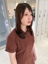 ステラ ヘア デザイン サロン(STELLA hair design salon)&nbsp;前髪短めレイヤー　ストレート　ナチュラルブラウン　【杉若】