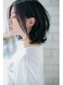 【canon 下北沢】暗髪でも似合う♪毛先軽めの切りっぱなしボブ
