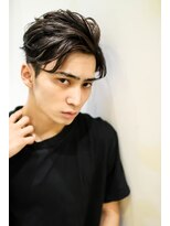 トルネード(TORNADO) 大人外国人風ハイライトパーマ アップバングソフト刈り上げ