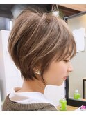 【mee.】福島賢太　カーキグレージュ　束感エアリーショート