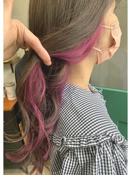 プチメゾントウキョウ(Petit Maison Tokyo) ケアブリーチインナーカラー_ピンクグレー