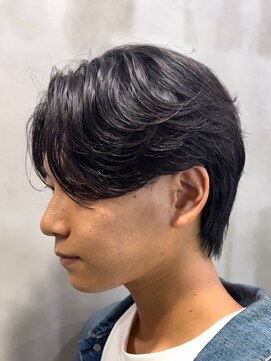 メンズヘアセンス 渋谷(MEN'S HAIR SENSE) センターパート　アッシュブラック　ニュアンスパーマ　渋谷