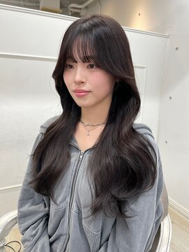 シーン(seen) 【くびれヘア×ラベンダーグレージュ】小顔　レイヤーカット