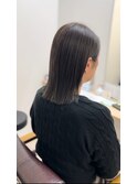 切りっぱなしボブ/30代40代50代/寒色カラー/グレージュカラー