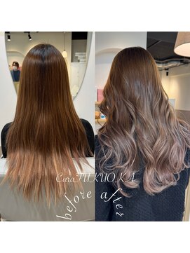 カラ フクオカ(Cara FUKUOKA) ヘーゼルベージュ《★髪質改善うる艶水素カラー＋カット★》